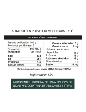 SUSTITUTO DE CREMA SOY COFFE CREAM 500gr