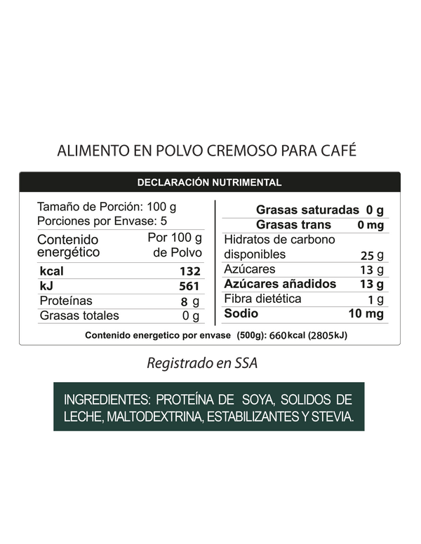 SUSTITUTO DE CREMA SOY COFFE CREAM 500gr